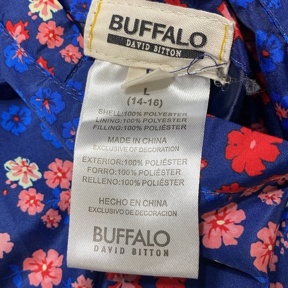 Buffalo navy blue floral & gray fleece reversible puffer vest size L - Picture 12 of 12